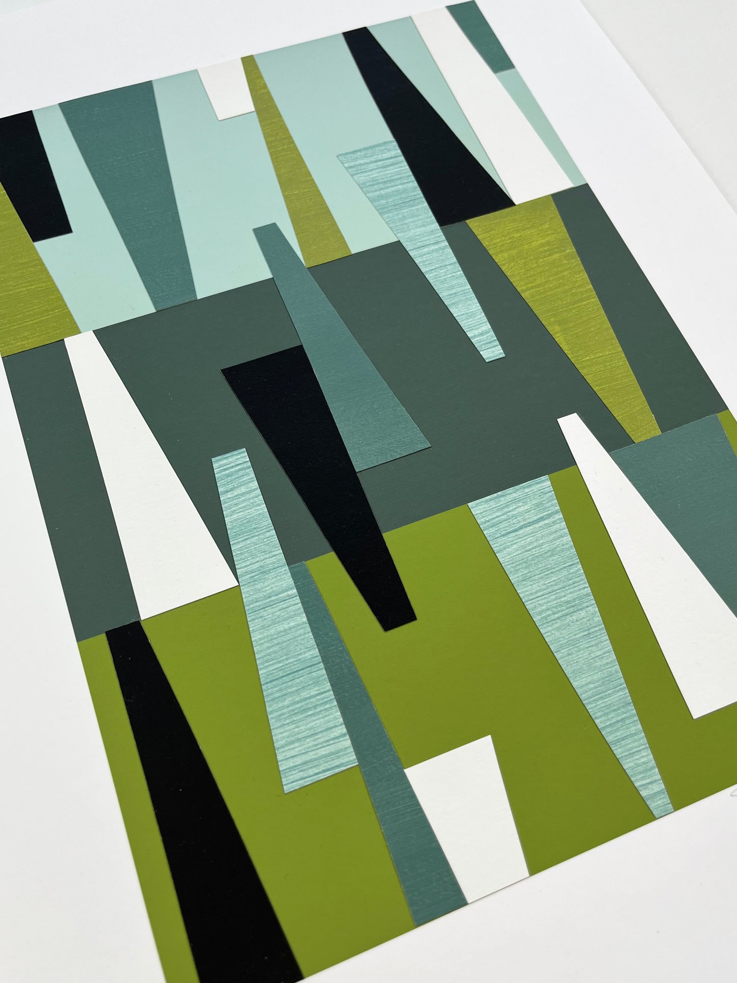 PAPER COLLAGE - GREEN SHARDS