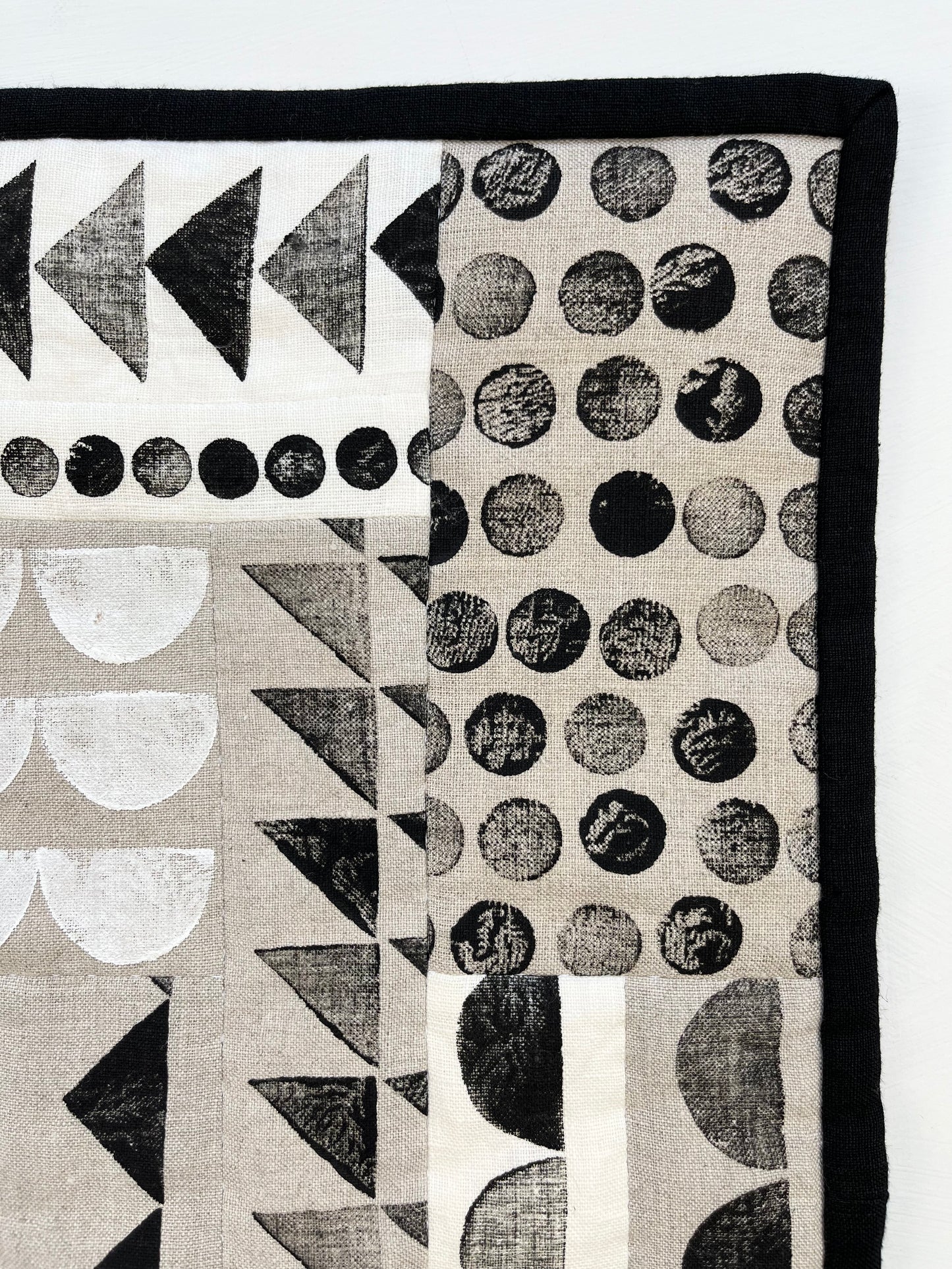 WALL QUILT - BLOCK PRINT (BLACK)