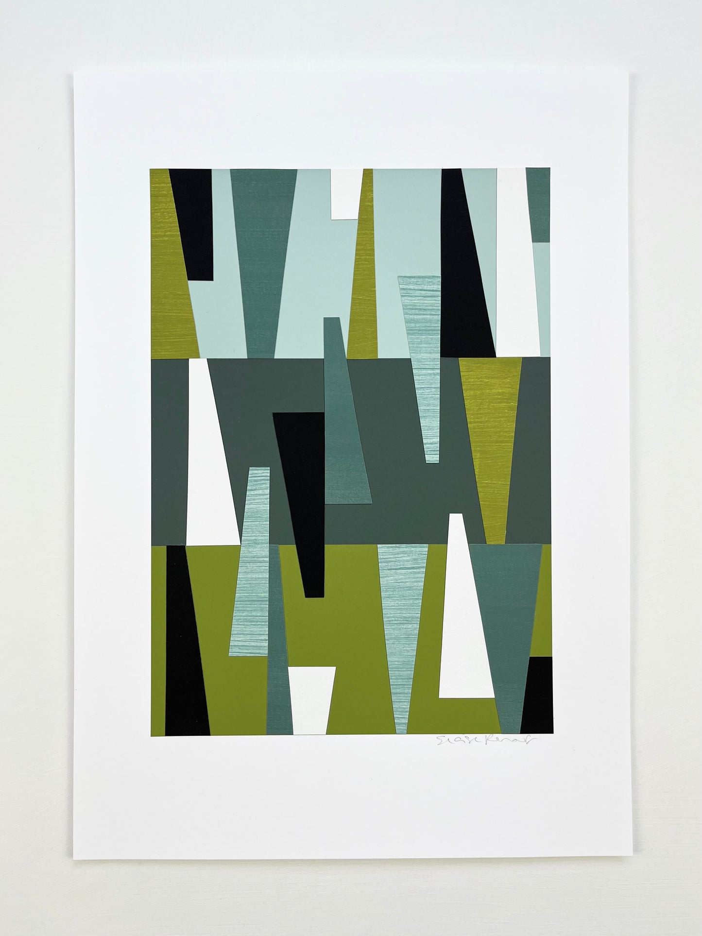 PAPER COLLAGE - GREEN SHARDS