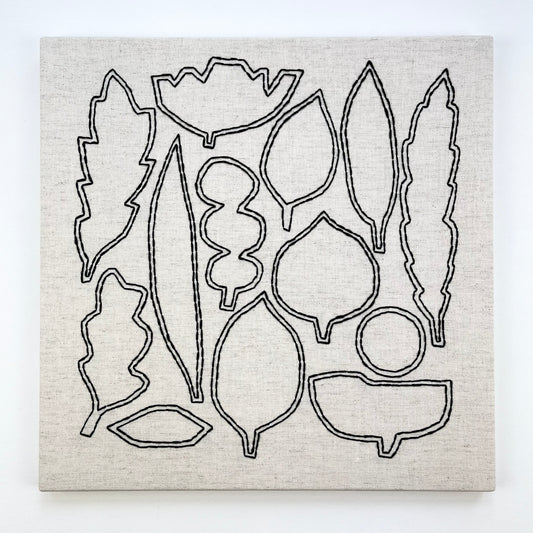 LINEN WALL PANEL - LEAF SILHOUETTES