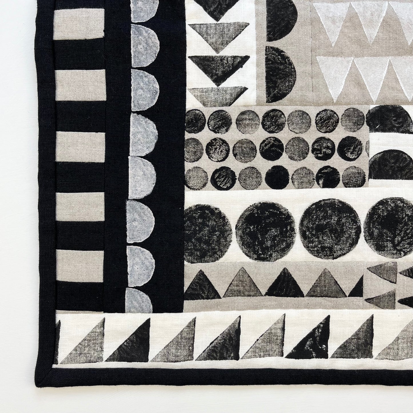 WALL QUILT - BLOCK PRINT (BLACK)