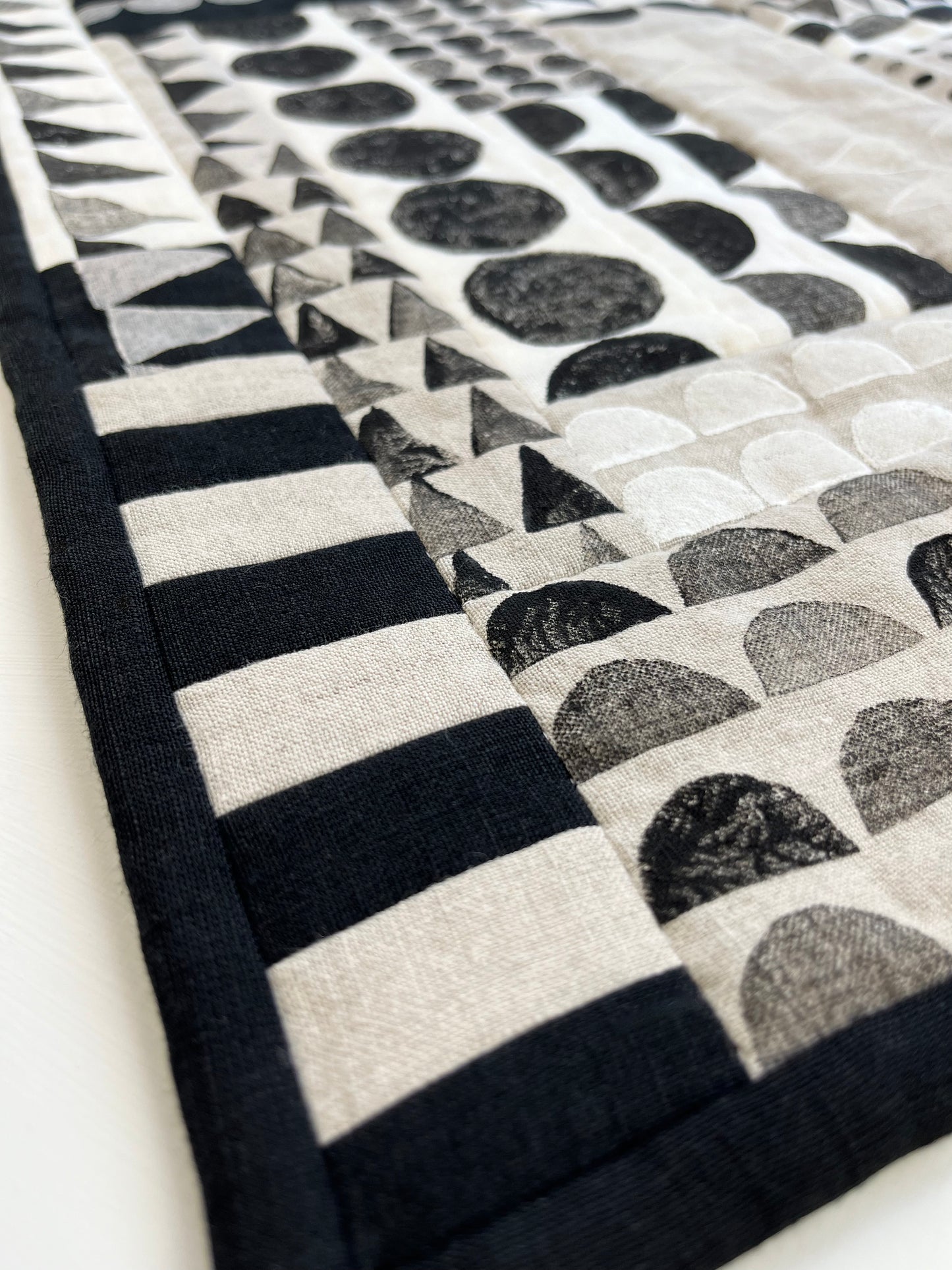 WALL QUILT - BLOCK PRINT (BLACK)