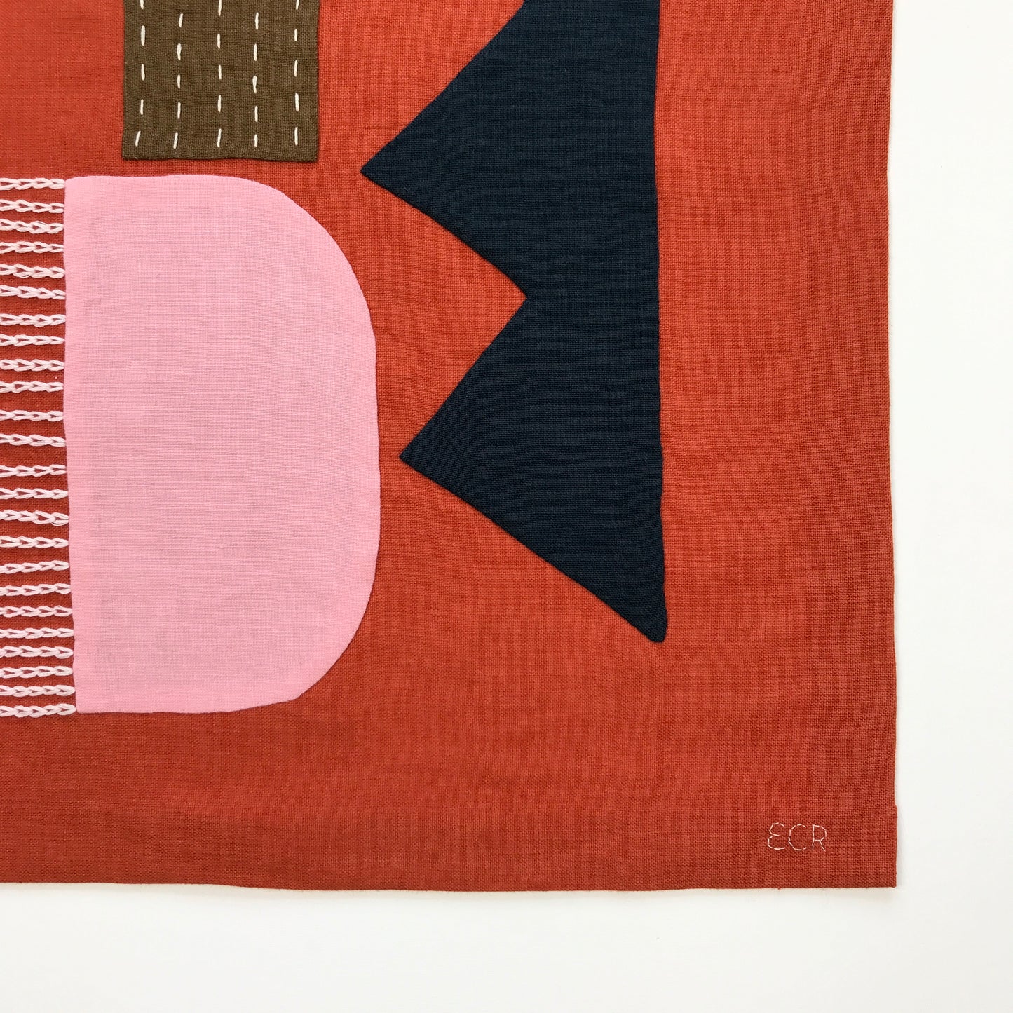 STITCHED TEXTILE - PINK COMB