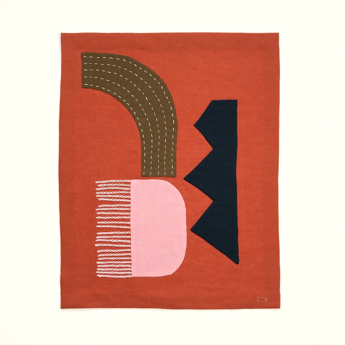 STITCHED TEXTILE - PINK COMB