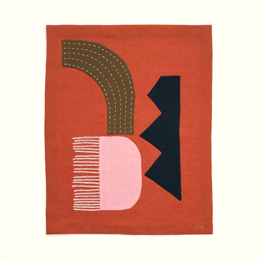 STITCHED TEXTILE - PINK COMB