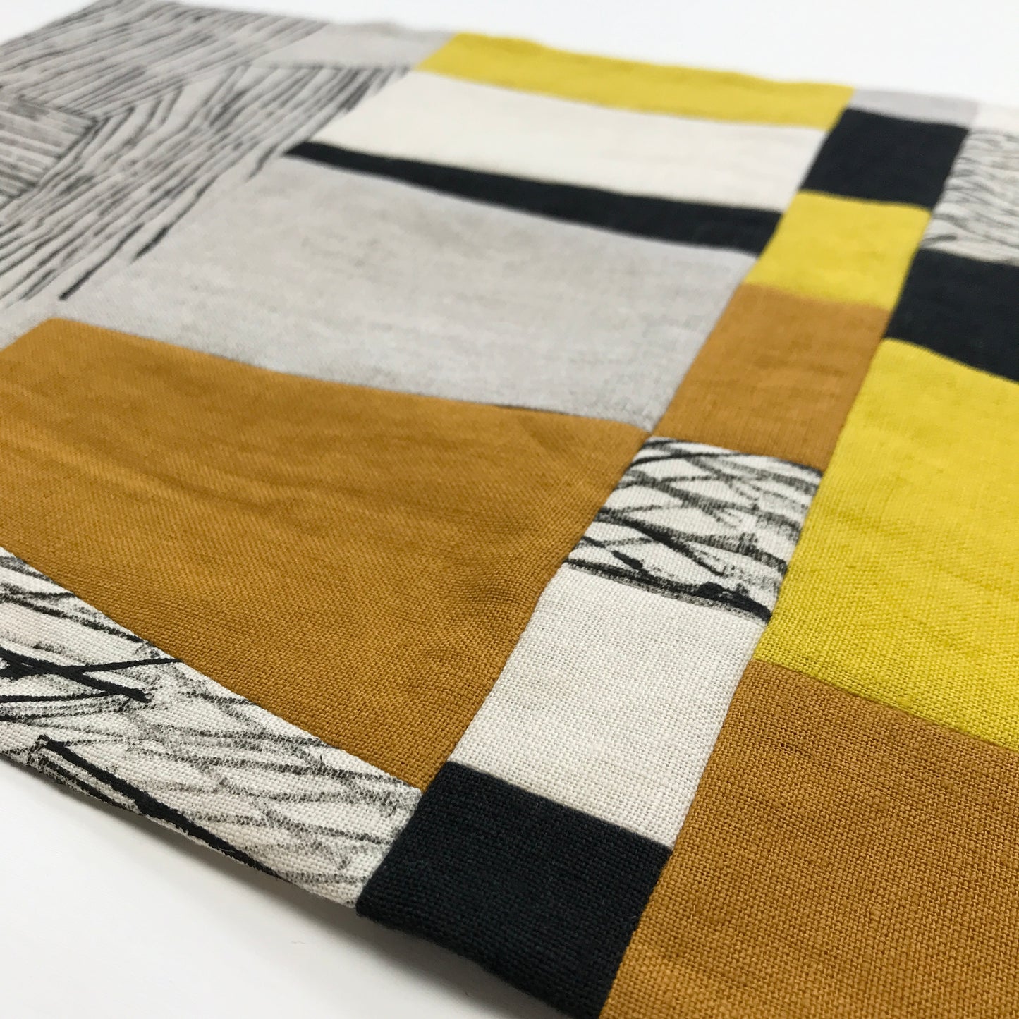 STITCHED TEXTILE - YELLOW BLOCKS
