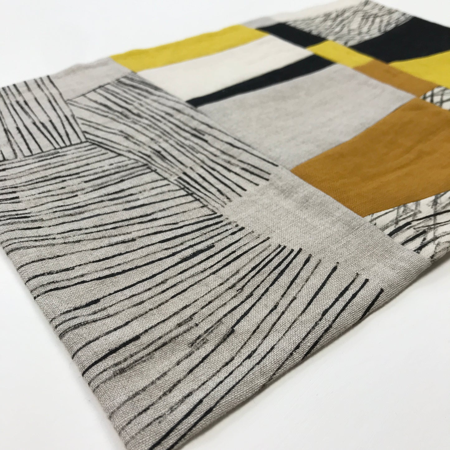 STITCHED TEXTILE - YELLOW BLOCKS