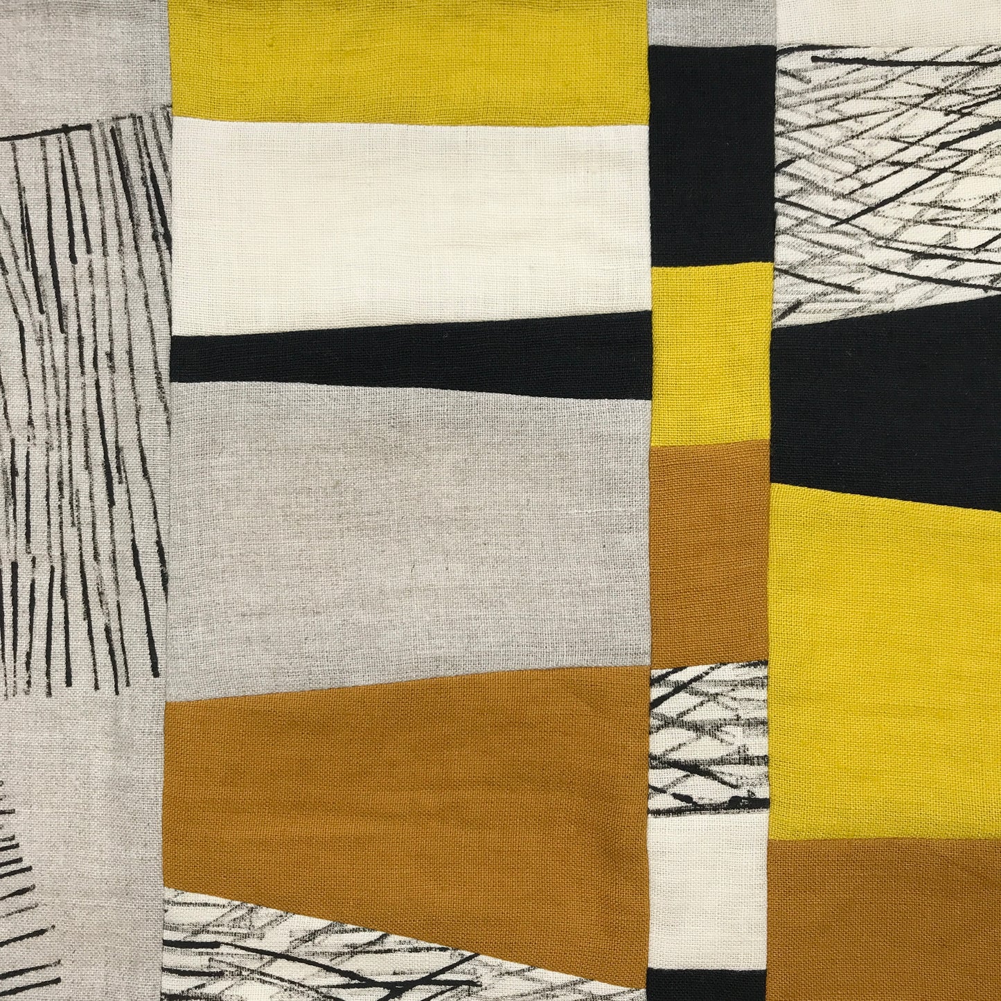 STITCHED TEXTILE - YELLOW BLOCKS