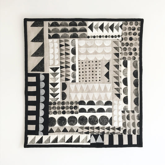 WALL QUILT - BLOCK PRINT (BLACK)