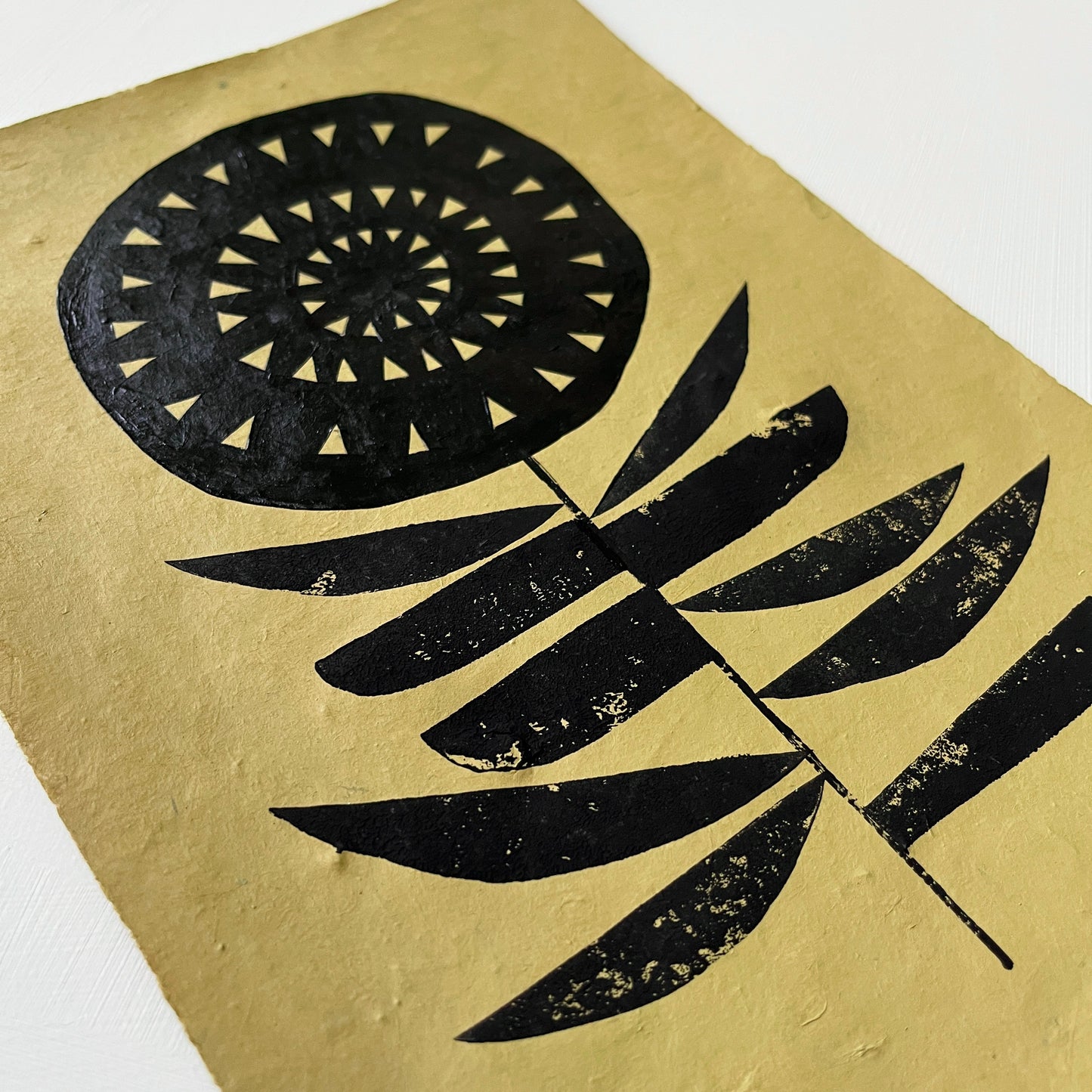 ORIGINAL LINO PRINT - LINO FLOWER No10