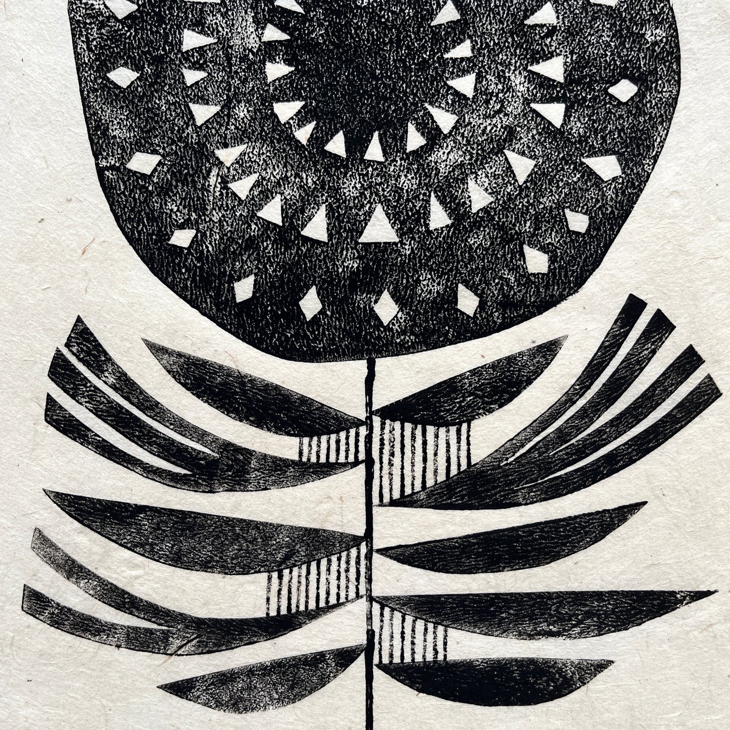 ORIGINAL LINO PRINT - LINO FLOWER No13