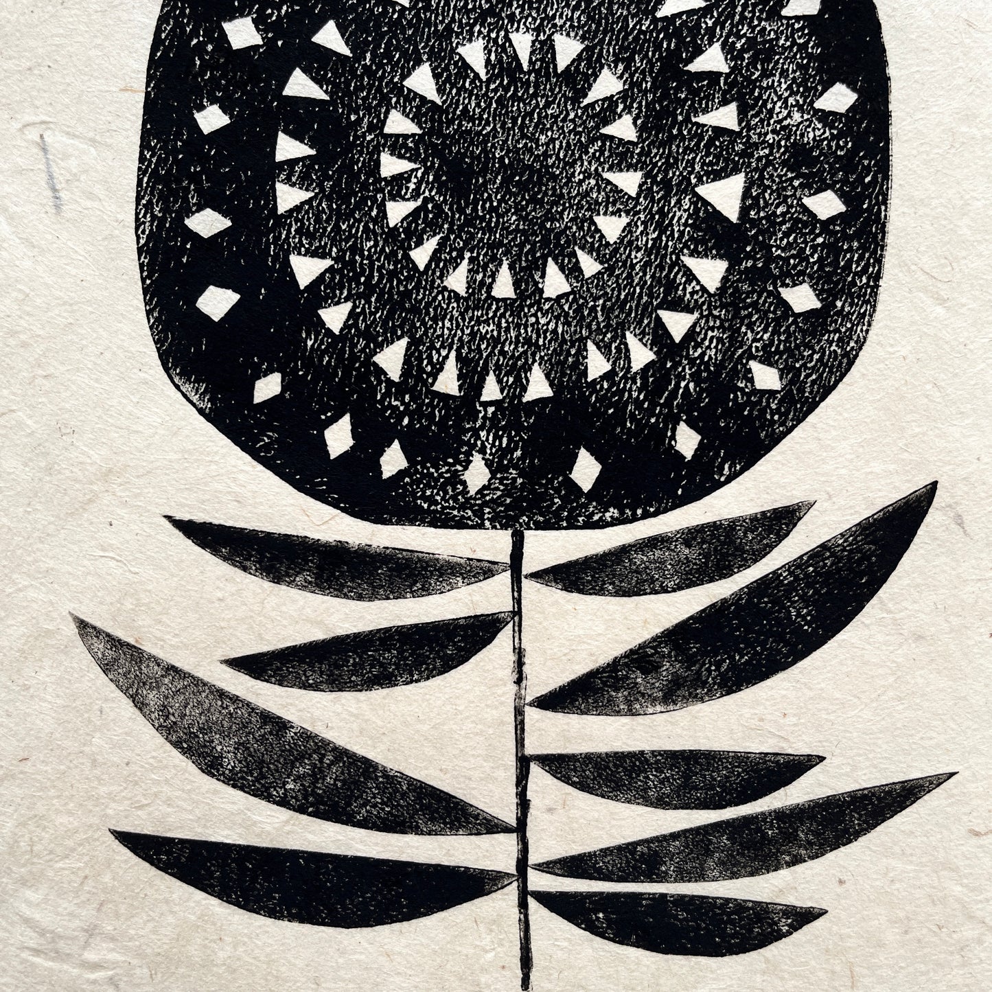 ORIGINAL LINO PRINT - LINO FLOWER No14