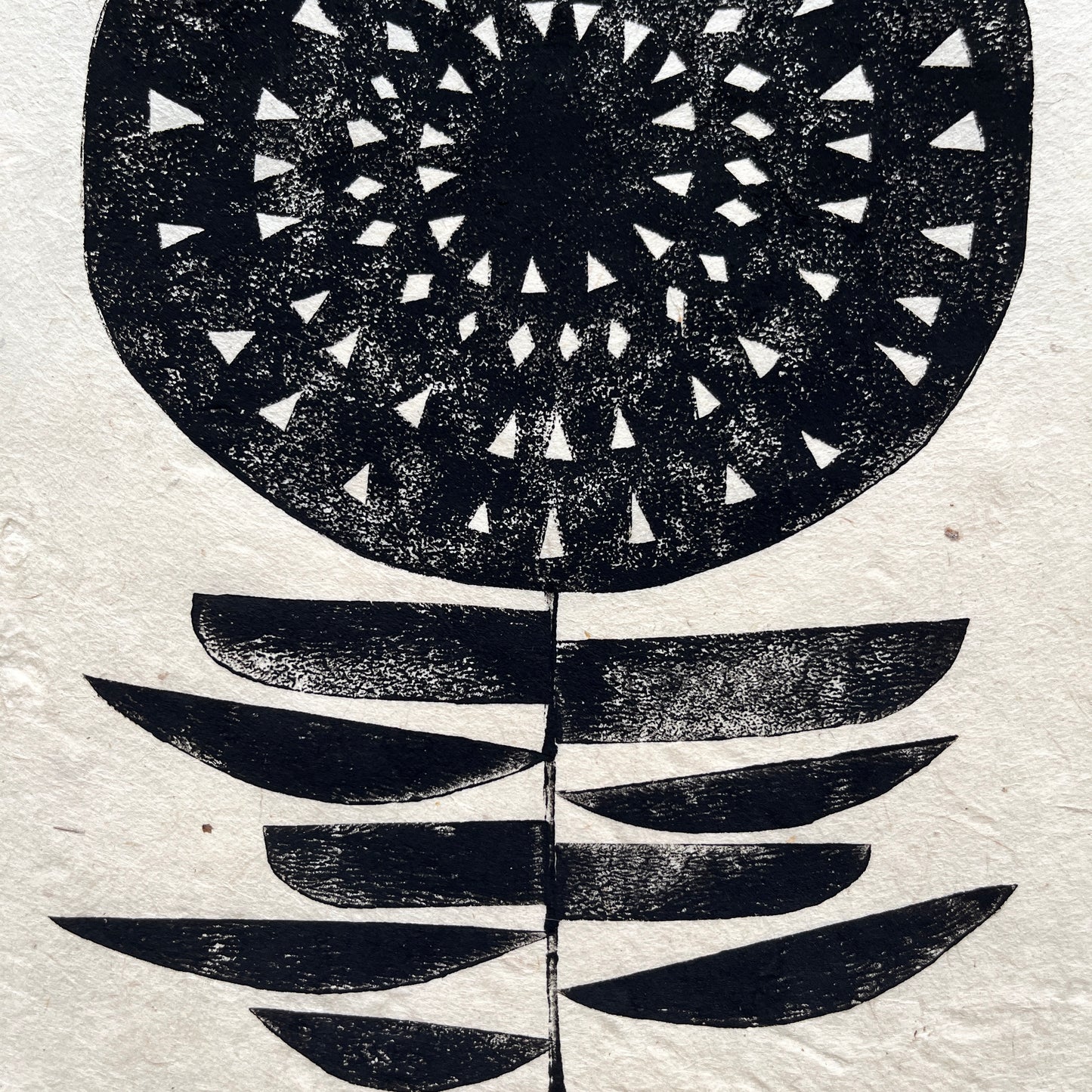 ORIGINAL LINO PRINT - LINO FLOWER No17