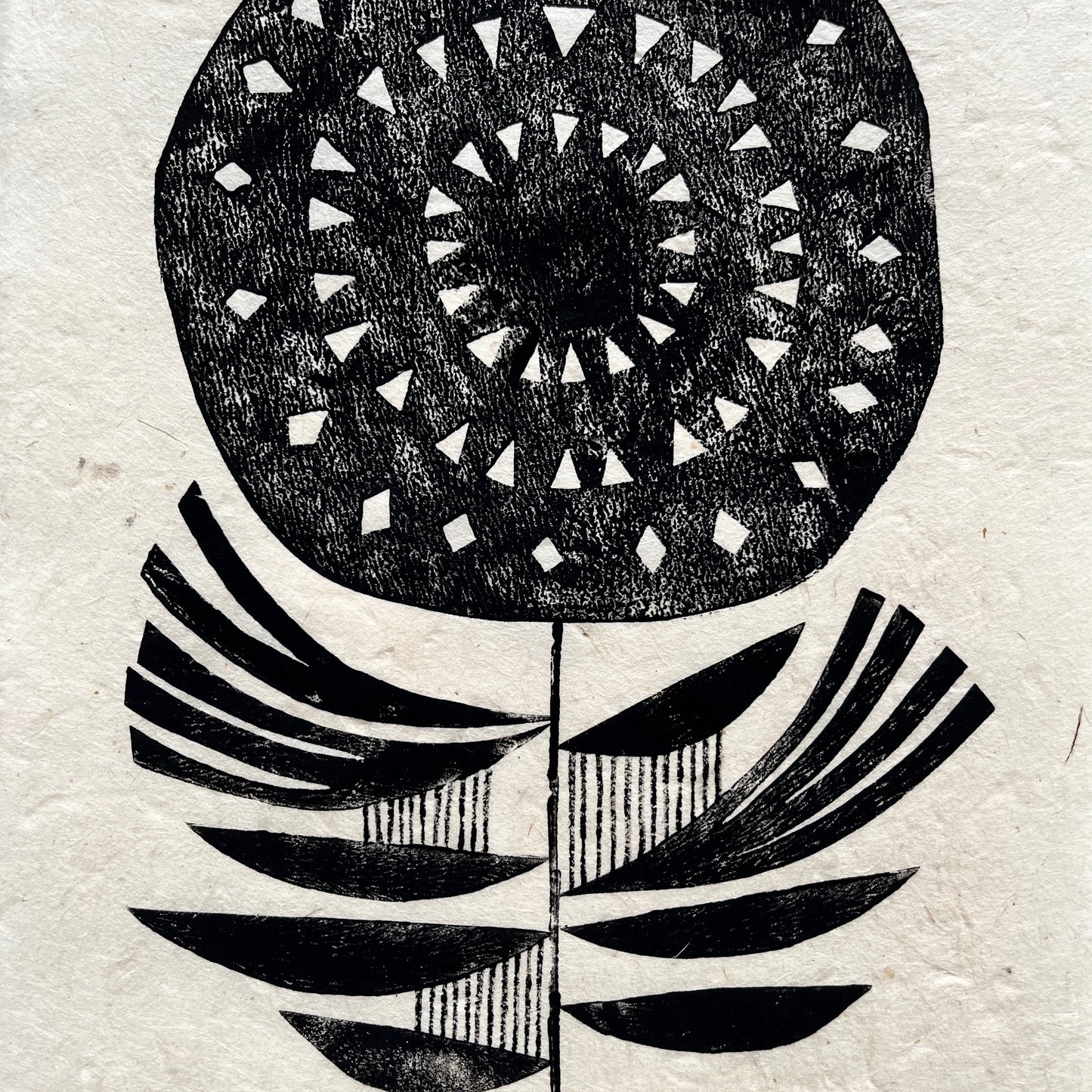 ORIGINAL LINO PRINT - LINO FLOWER No18