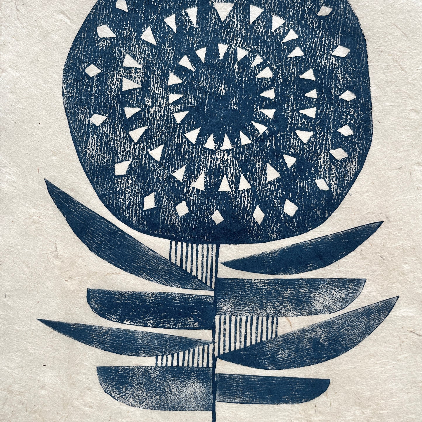 ORIGINAL LINO PRINT - LINO FLOWER No19