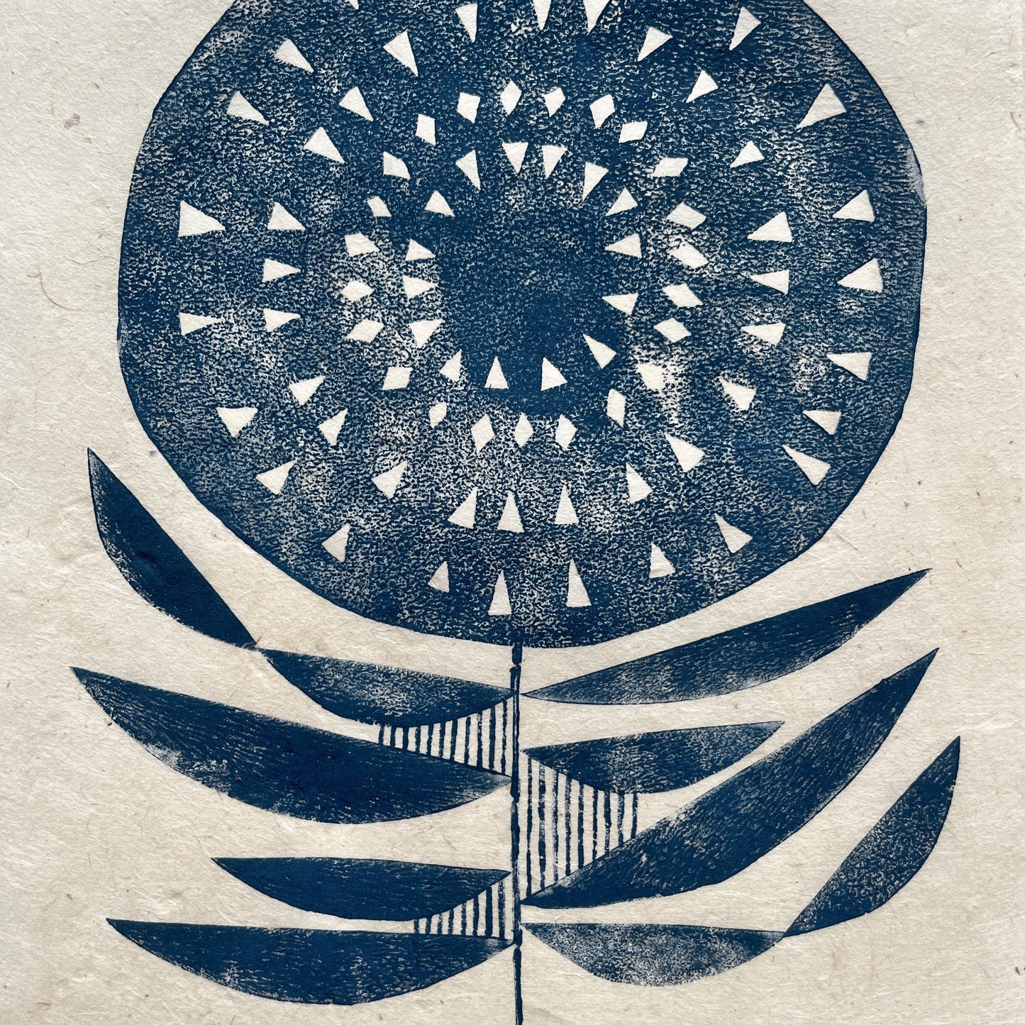 ORIGINAL LINO PRINT - LINO FLOWER No20