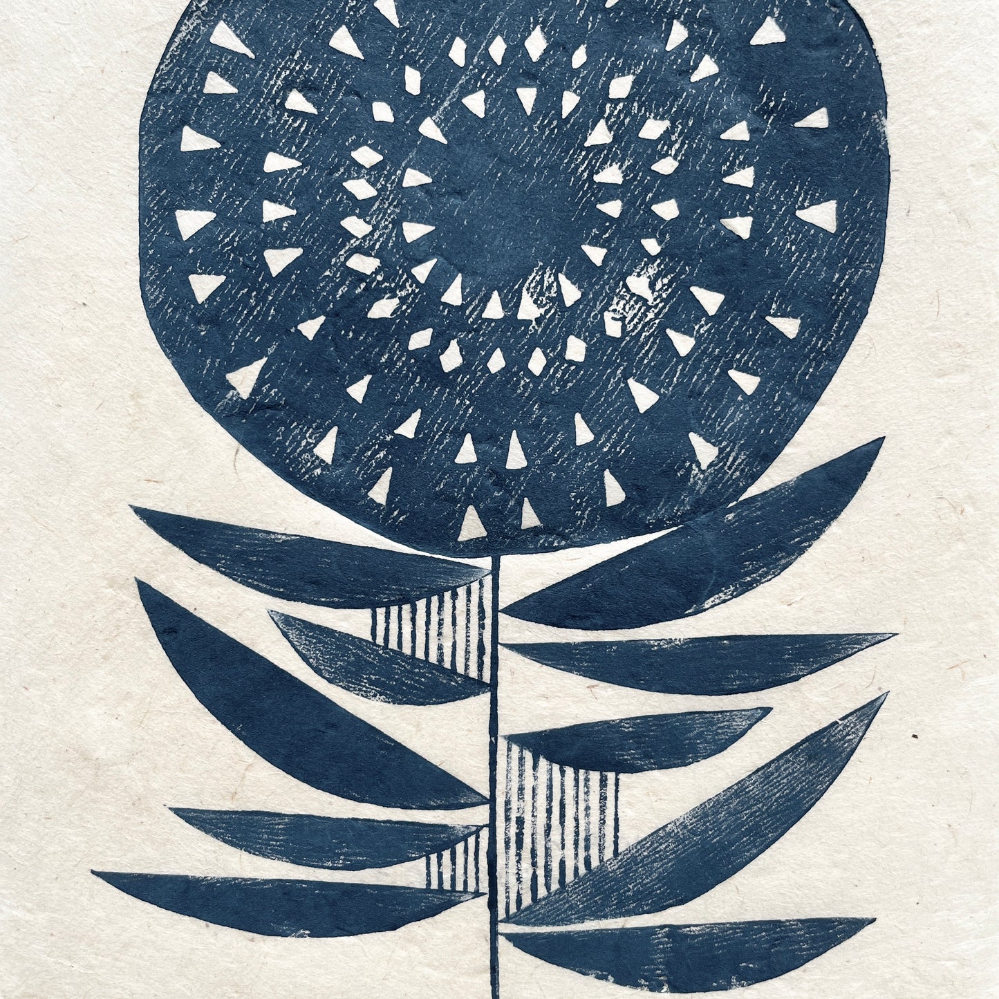 ORIGINAL LINO PRINT - LINO FLOWER No21