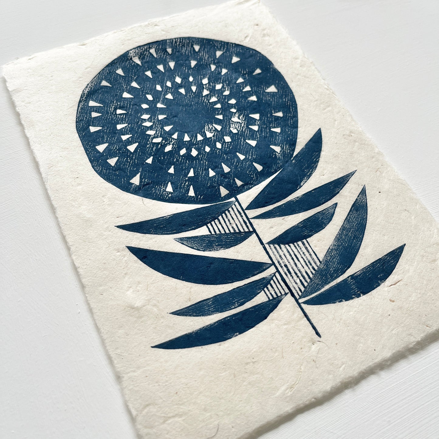 ORIGINAL LINO PRINT - LINO FLOWER No21