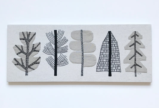 LINEN WALL PANEL - FIVE TREES