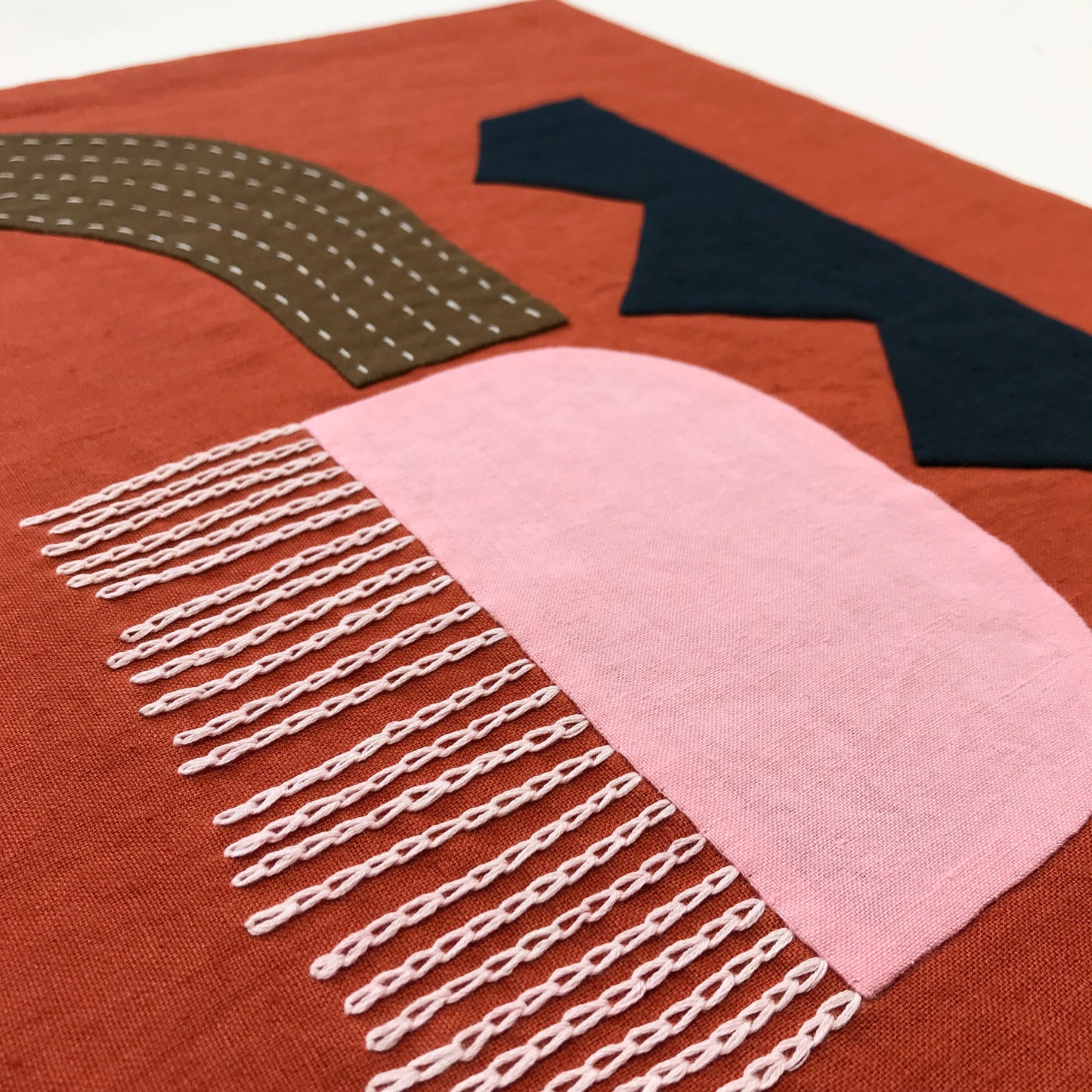STITCHED TEXTILE - PINK COMB