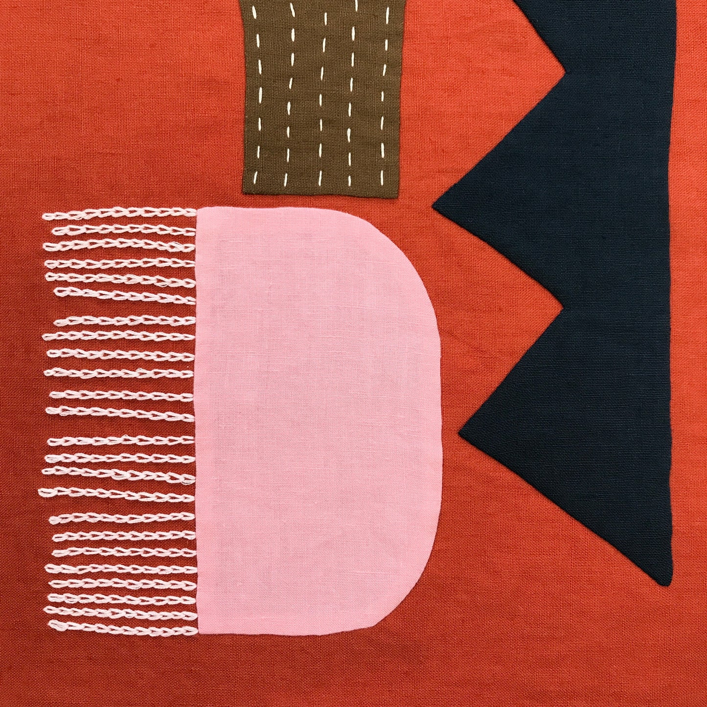 STITCHED TEXTILE - PINK COMB